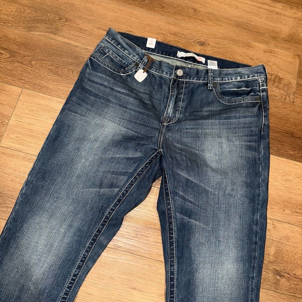 Tin Haul NWT Jagger Denim Jeans Men’s Sz 40R Straight Leg Embroidered Western - Picture 3 of 13